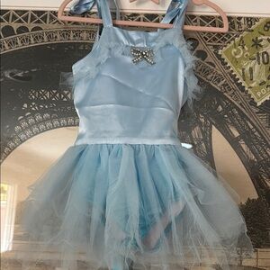 Source Unknown Blue Dance Costume with Tulle Skirt and Sparkly Embellishments